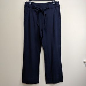 Cabi Easy Crop Pants 5177 Blue Tie Belt Sz 8